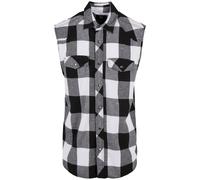 Brandit Checkshirt, chemise sans manches S Blanc/Noir Blanc/Noir