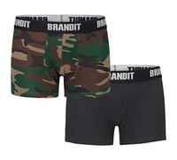 Brandit Boxer Shorts Logo 2 Pack, color: woodl.+bla, size: M