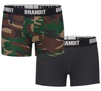 Brandit Boxer Shorts Logo 2 Pack, color: woodl.+bla, size: M