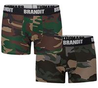 Brandit Boxers Logo – Lot de 2 – couleur woodl.+dk. – Taille S