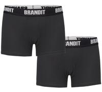 Brandit Boxershorts Logo 2er Pack in Black+Black S