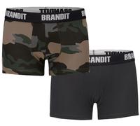 Brandit Boxershorts Logo 2er Pack in Darkcamo+Black S