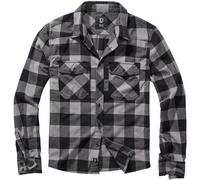 Brandit Check Shirt Check Flannel Homme Longues Travail Noir Gris Anthracite