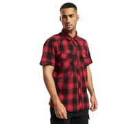Brandit Checkshirt Chemise à manches courtes, noir-rouge, taille 6XL pour homme