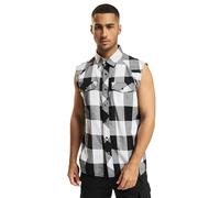 Brandit Chemise homme Checkshirt sans manches Blanc/Noir XL