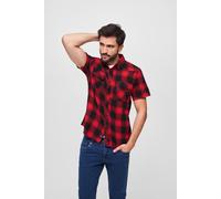 Brandit - CHECKED FLANELL Kurzarm Hemd rot / schwarz - S