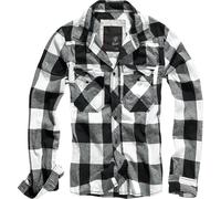 Brandit - CHECKED FLANELL Shirt weiß / schwarz - XL