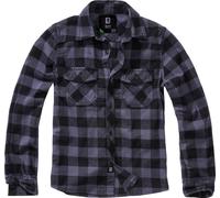 Brandit Checkshirt, chemise enfants 158/164 Noir/Gris Noir/Gris