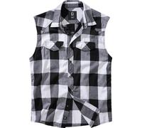Brandit Checkshirt Chemise sans manches, Blanc/Noir, Taille 3XL