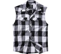 Brandit Checkshirt Chemise sans manches, Blanc/Noir, Taille 5XL