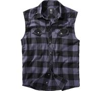 Brandit Check Shirt Sleeveless, color: black/grey, size: 3XL
