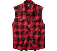 Brandit Checkshirt Chemise sans manches, Rouge/Noir, Taille 4XL