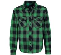 Brandit Chemise À Carreaux Homme Chemise en Flanelle Vert/Noir L 100% Coton Regular/Coupe Standard