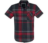 Brandit Chemise à Carreaux Mike Homme Chemise Manches Courtes Noir/Anthracite/Rouge 5XL