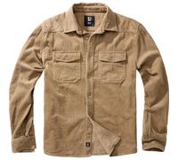 Brandit Chemise Classic en velours côtelé manches longues Beige Taille S Homme