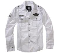 Brandit Chemise avec badges Luis Vintage Homme Intelligent Blanc