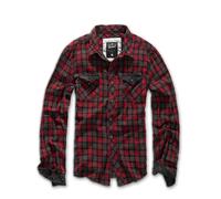 Brandit Chemise brocart / brun foncé / rouge cerise, Taille M