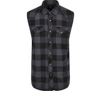 Brandit Check Shirt Sleeveless, color: black/grey, size: S
