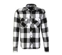 Brandit Chemise à manches longues Check Blanc/Noir Homme Taille S