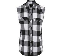 Brandit Chemise homme Checkshirt sans manches Blanc/Noir Taille 6XL