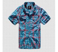 Brandit Chemise Roadstar manches 1/2 rouge/bleu Taille M Homme
