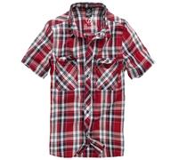 Brandit Roadstar Short Sleeve Shirt Rouge,Blanc L Homme
