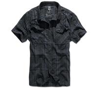 Brandit Chemise Roadstar Shirt, 1/2 Sleeve in Black/Blue XL