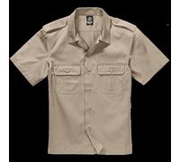 Brandit Chemise US à Manches Courtes Beige Khaki Flanelle Boutonnée Regular