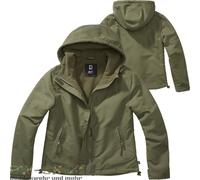 Brandit Veste coupe-vent à zip frontal mi-saison Femme Vert XS