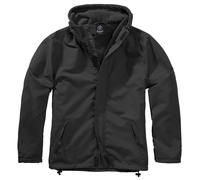 Brandit Coupe-Vent Zip Frontal Homme Encapuchonné Hydrofuge Veste Extérieur Noir