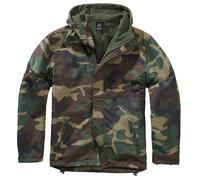 Brandit Coupe-Vent Zip Frontal Homme Randonnée Encapuchonné Veste Woodland Camo