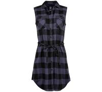 Brandit Chemise longue femme Lucy - Coupe cintrée, manches longues, 100% coton - Noir/Gris M