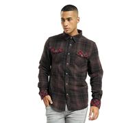 Brandit Duncan Check Shirt Long Sleeve, color: brown-blac, size: XXL