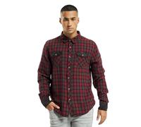 Brandit Duncan Check Shirt Long Sleeve, color: red-brown, size: XL