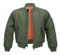 Brandit Enfants MA1 Veste Hydrofuge Bombardier Réversible Chauffer Nylon Olive