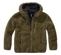 Brandit Enfants Teddyfleece Veste À Capuche Chauffer Polaire En Peluche Olive