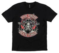 Brandit Five Finger Death Punch Biker Skully T-Shirt Noir L homme