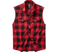 Brandit Hommes Chemise Checkshirt sans manches Rouge/Black 6XL
