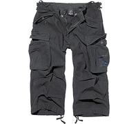 Brandit Industry Vintage 3/4 Homme Short Noir XL 100% Coton Loose Fit