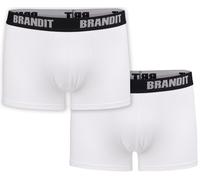 Brandit Logo Boxer - Pack de 2, Blanc, Taille S