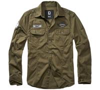 Brandit Luis Vintage Chemise avec Badges Hommes Décontractée Urbain Outdor Olive