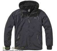 Brandit Veste Luke – Imperméable, Doublure polaire, Résistant au vent – Noir S Homme
