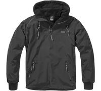 Brandit Luke Windbreaker Hommes Capuche Soft Shell Veste Chaude Manteau Noir