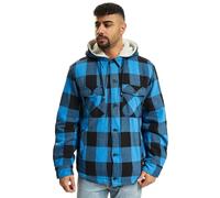 Brandit Lumber Jacket Hooded, color: black+blue, size: M