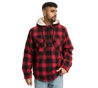 Brandit Lumber Jacket Hooded, color: red/black, size: 5XL