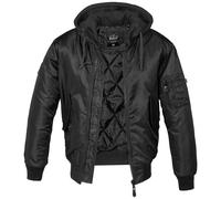 Brandit MA1 Sweat à Capuche Jacke Hommes Militaire Doublé Manteau Matelassé Noir