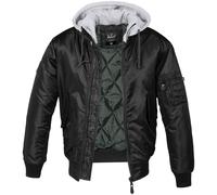 Brandit MA1 Sweat à Capuche Jacke Matelassé Vol Pour Des Hommes Nylon Noir/Gris