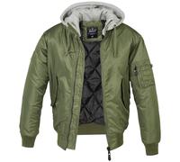 Brandit MA1 Sweat à Capuche Jacke Pilote Manteau Bombardier Militaire Olive/Gris