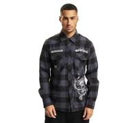 Brandit Chemise à carreaux Motörhead Manches longues Noir/Gris Taille S