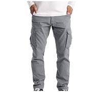 Brandit Pantalon d'été pour homme multi-poches droites et décontracté Pantalon cargo court Pantalon de sport léger en tissu confortable - Gris - XXXL